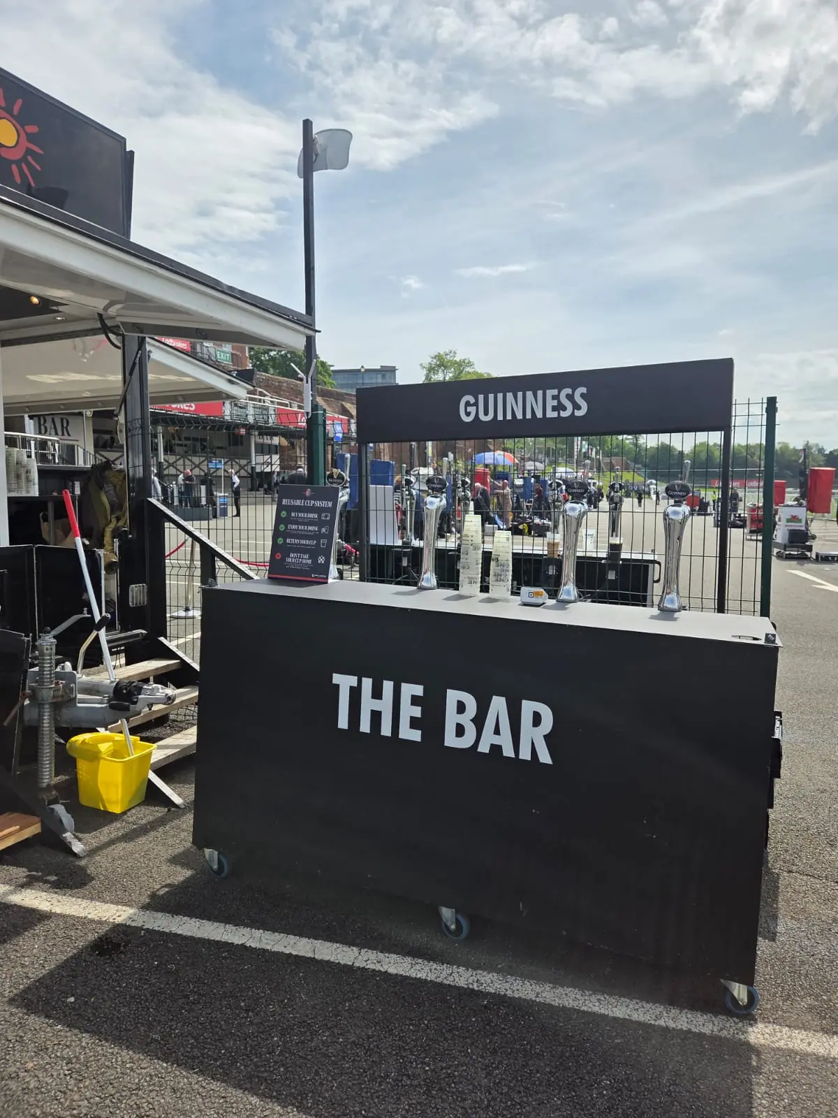 Compact Guinness draught bar at an outdoor event